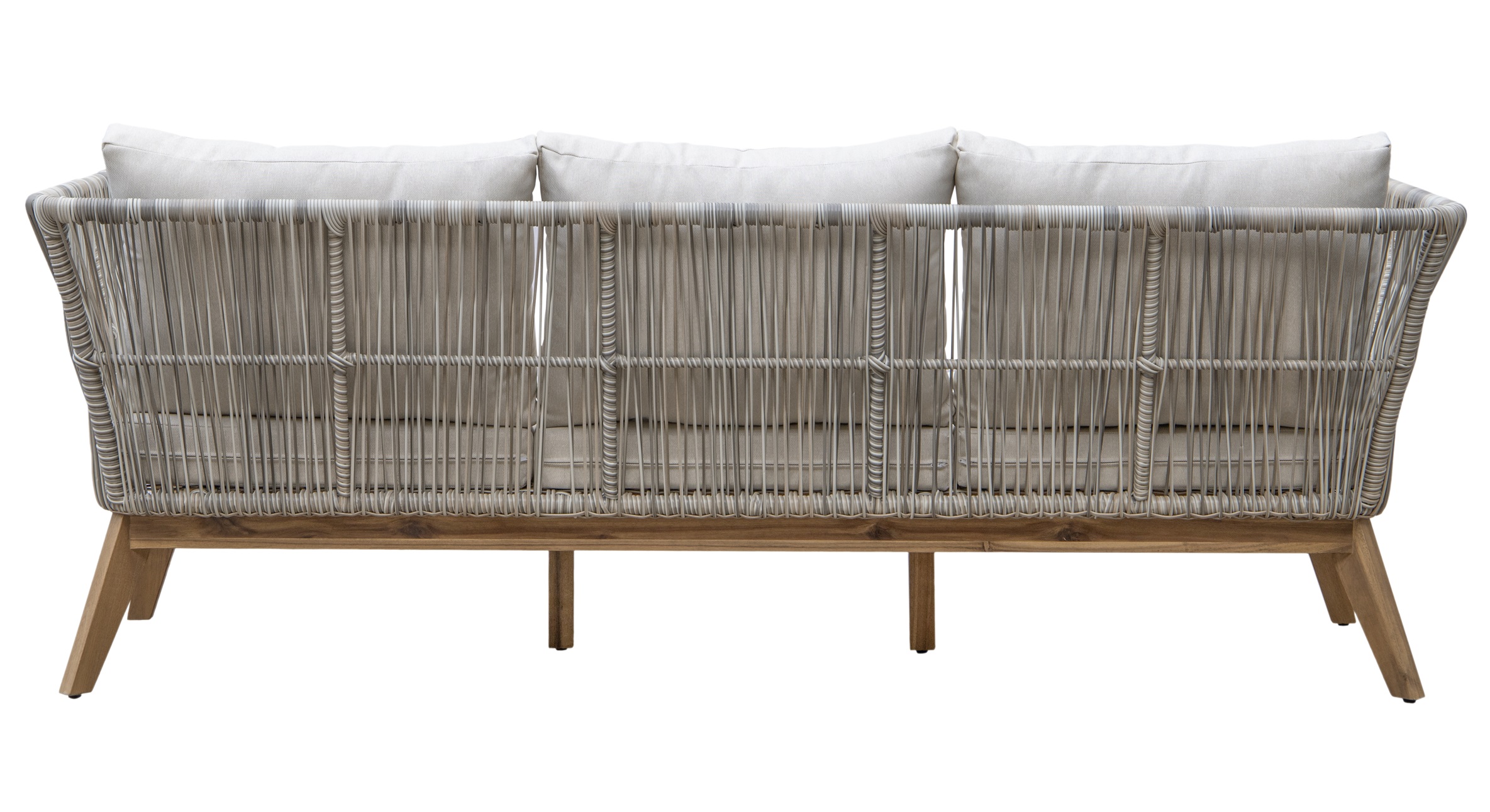 Inez loungegrupp - Grå konstrotting & akacia trä Inez loungegrupp - Grå konstrotting & akacia trä