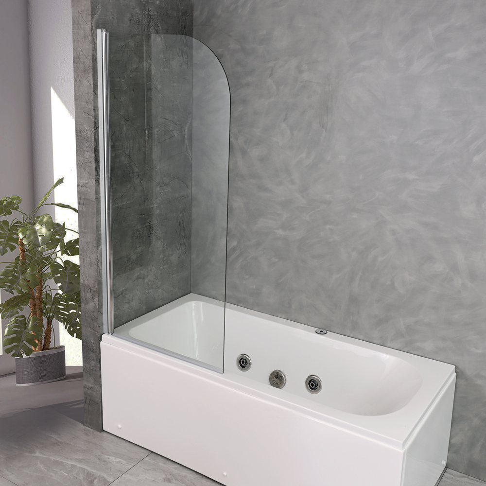 Badkarsvägg Novelle - Rundade hörn | Krom Badkarsvägg Novelle - Rundade hörn | Krom