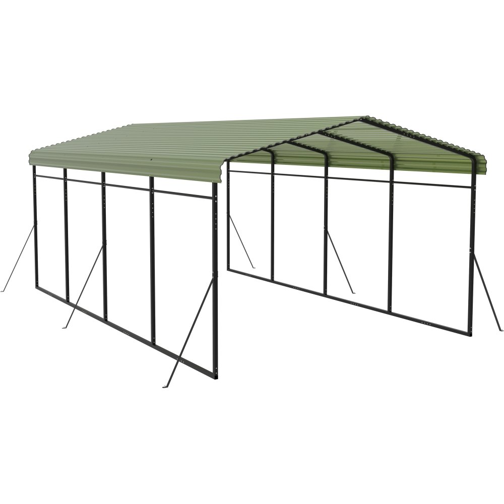 Carport med metallram och färgplåt Carport med metallram och färgplåt