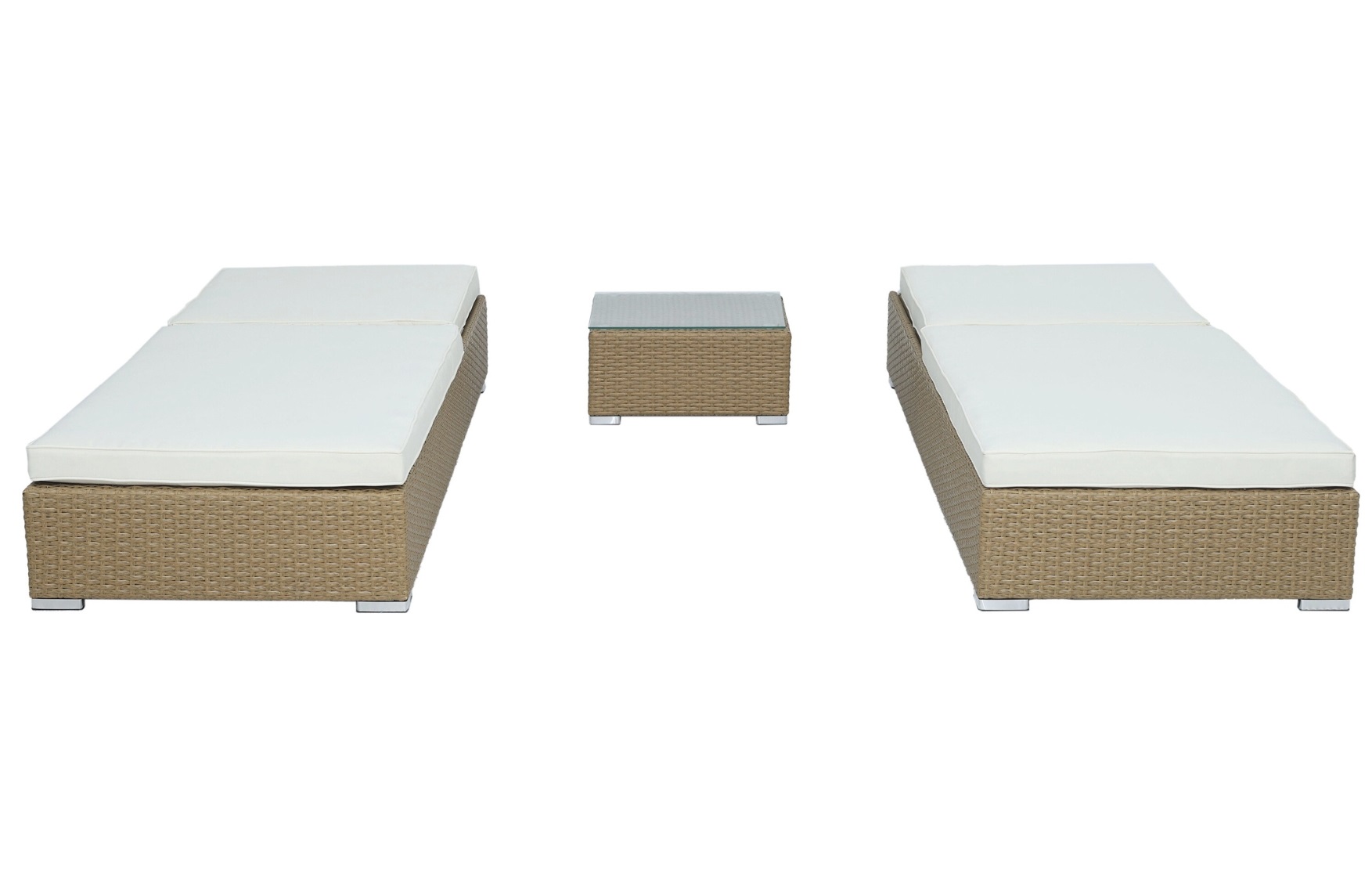 Astrid 2 st Solsängar med bord - Natur konstrotting Astrid 2 st Solsängar med bord - Natur konstrotting