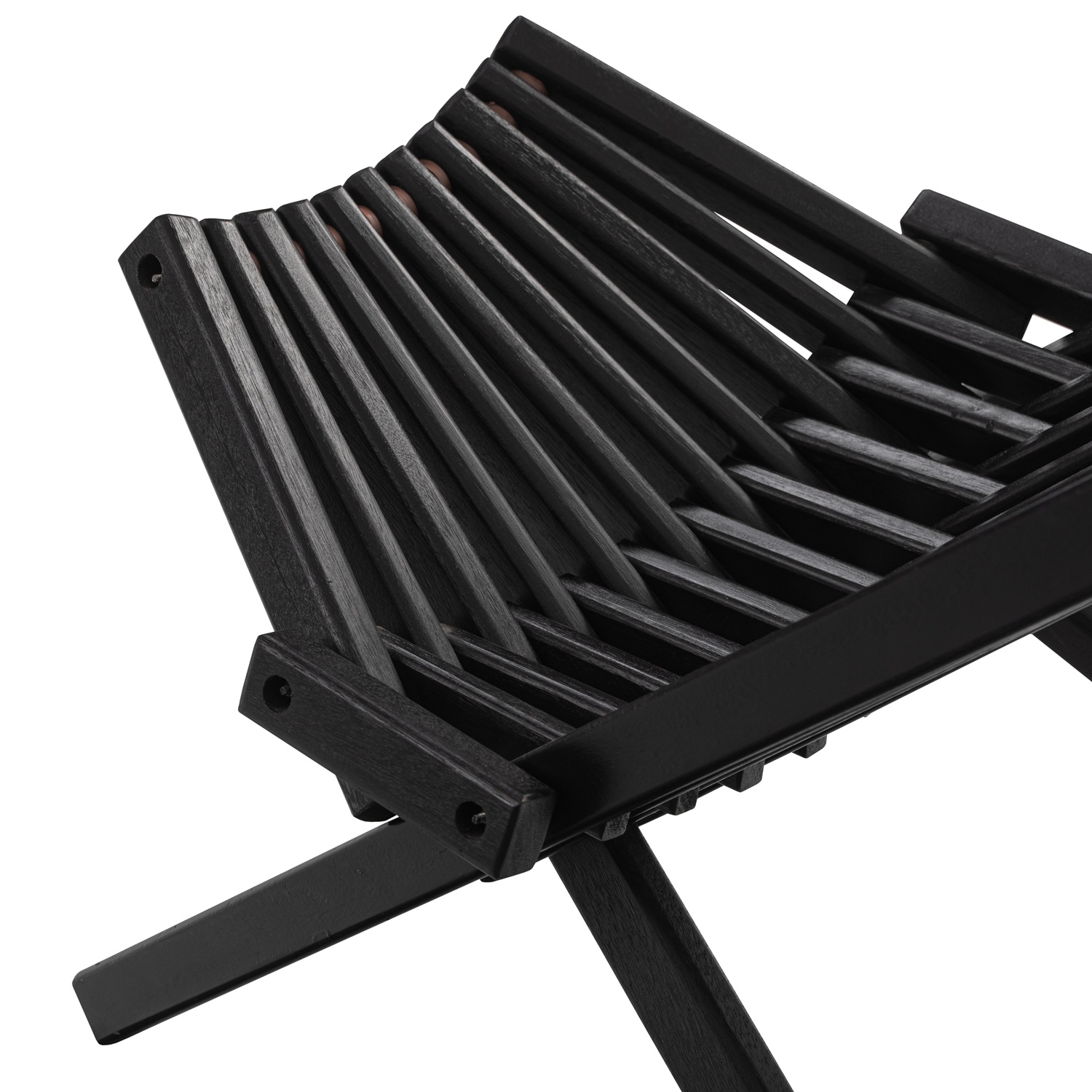 Calcutta däckstol med nackkudde - Svartbetsad Calcutta däckstol med nackkudde - Svartbetsad