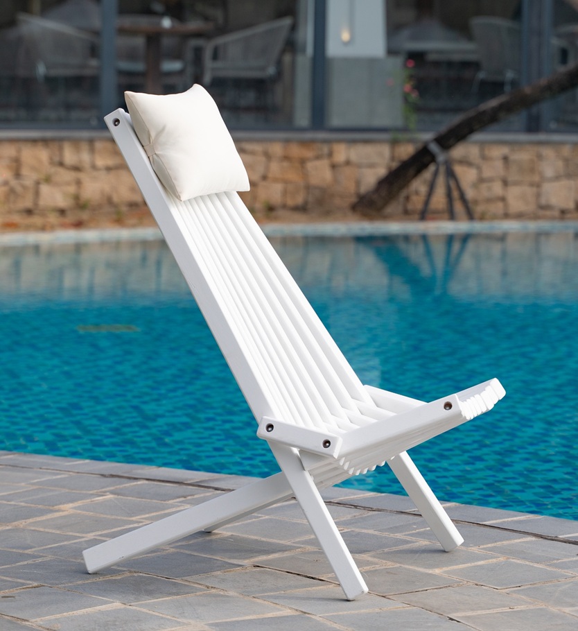 Calcutta solstol med nackkudde - Vit Calcutta solstol med nackkudde - Vit