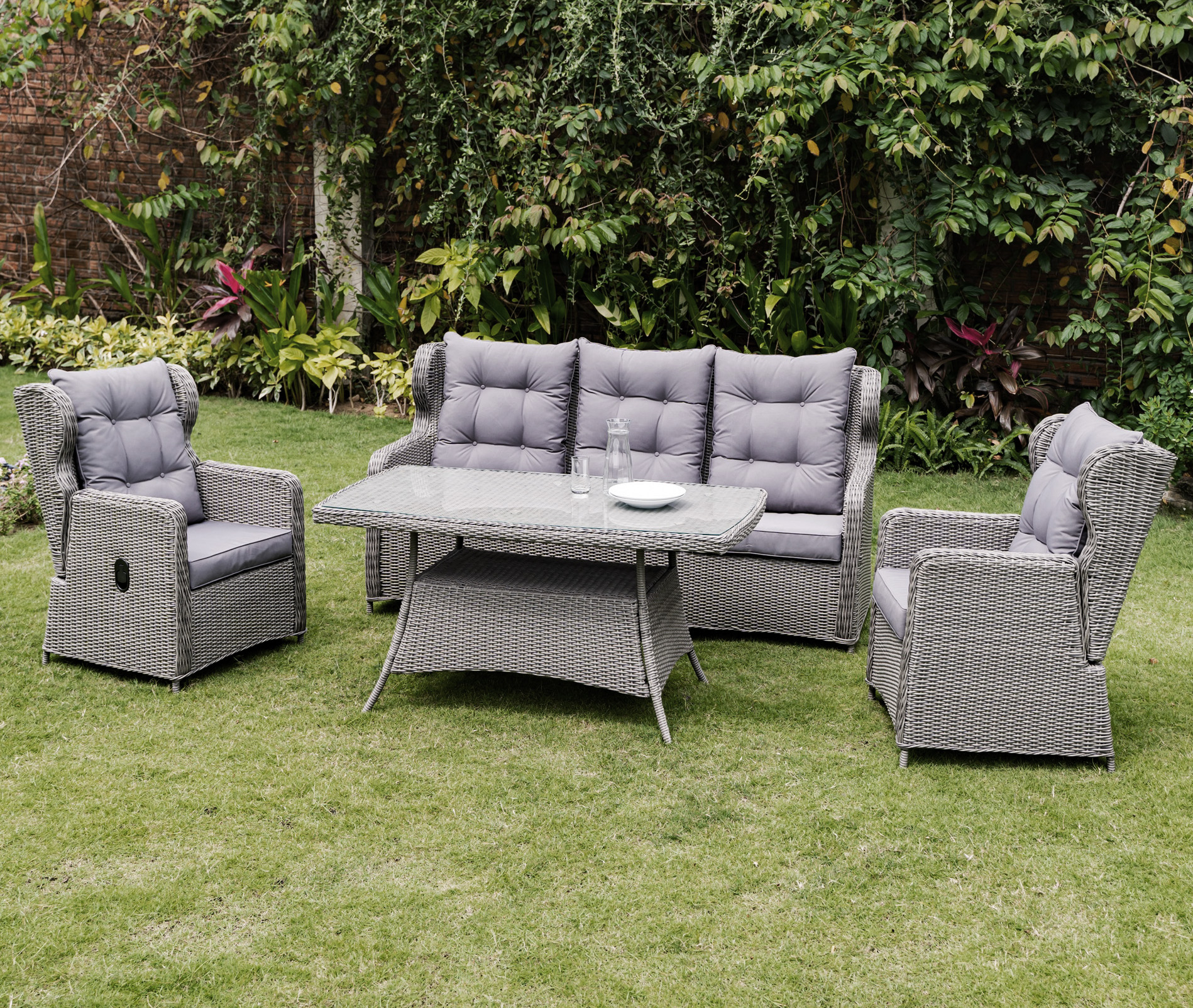 Alaska utembelgrupp hg rygg med recliner (3+1+1) - Gr konstrotting