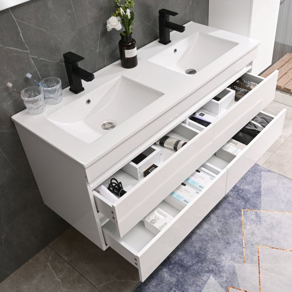 Badezimmermöbel Honolulu 120 cm - Glänzendes Weiß Badezimmermöbel Honolulu 120 cm - Glänzendes Weiß