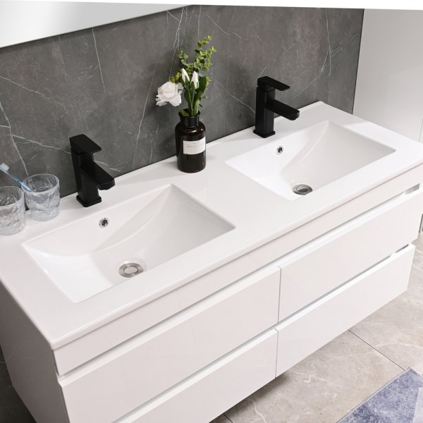 Badezimmermöbel Honolulu 120 cm - Glänzendes Weiß Badezimmermöbel Honolulu 120 cm - Glänzendes Weiß