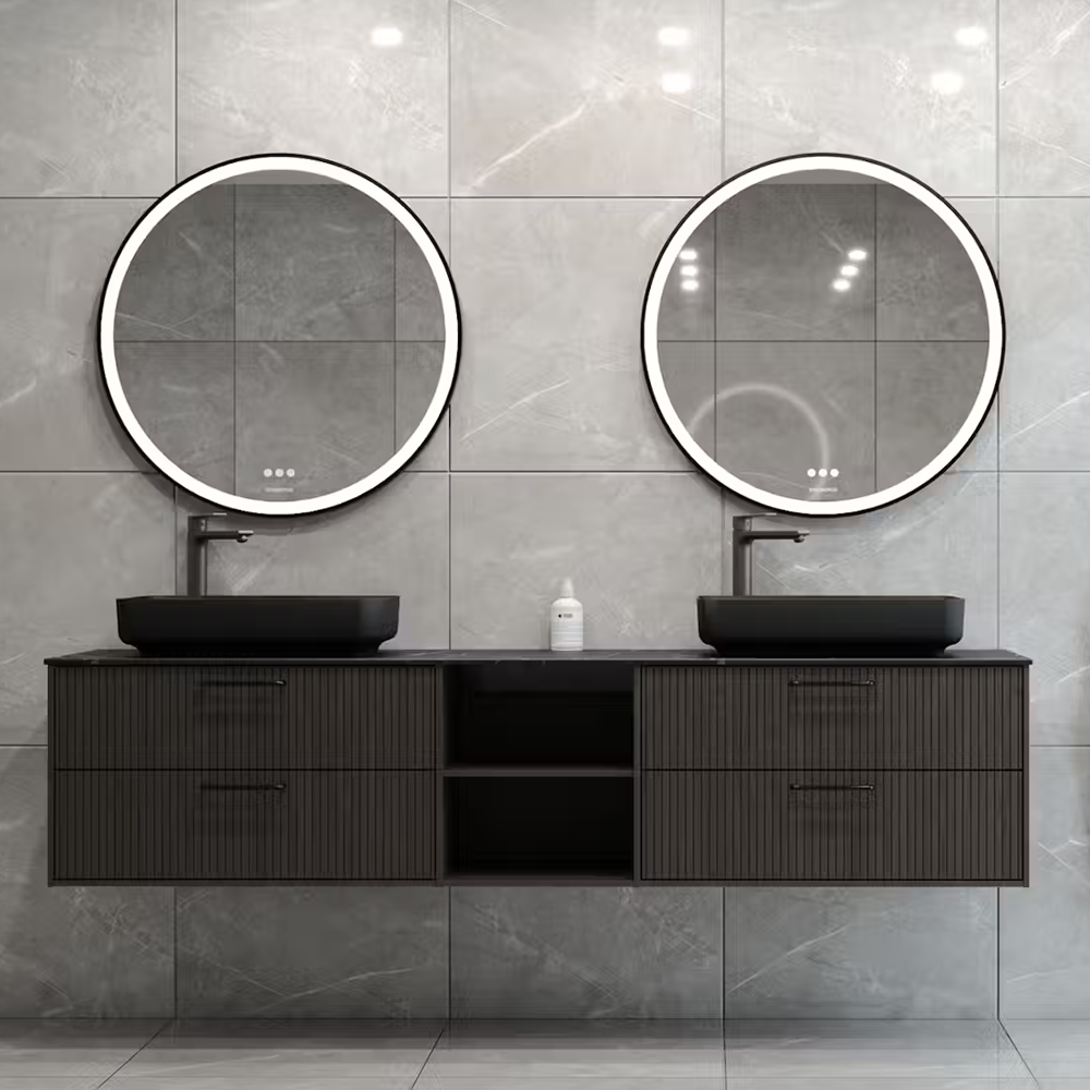 Badezimmerm�bel Luxern - Dunkles Holz | 180 cm