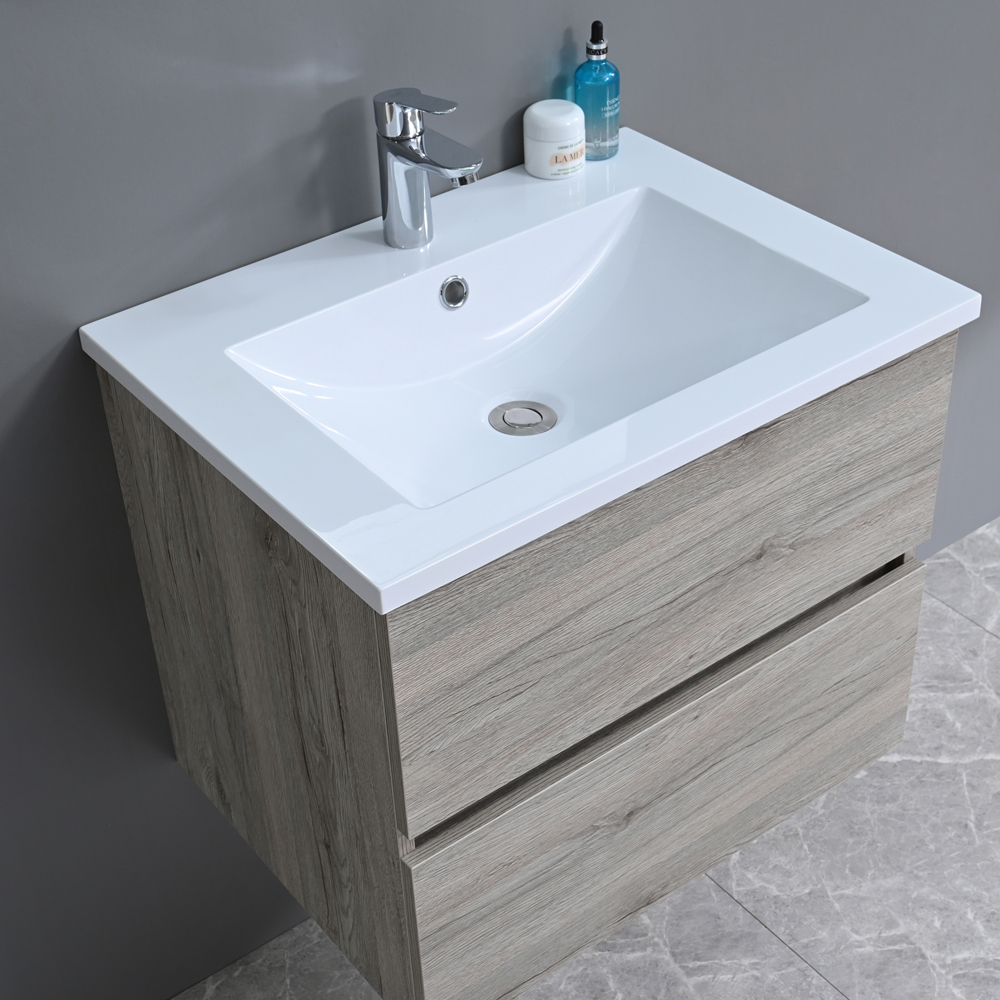 Badrumsmbler Mykonos - Grtt tr | 60 cm