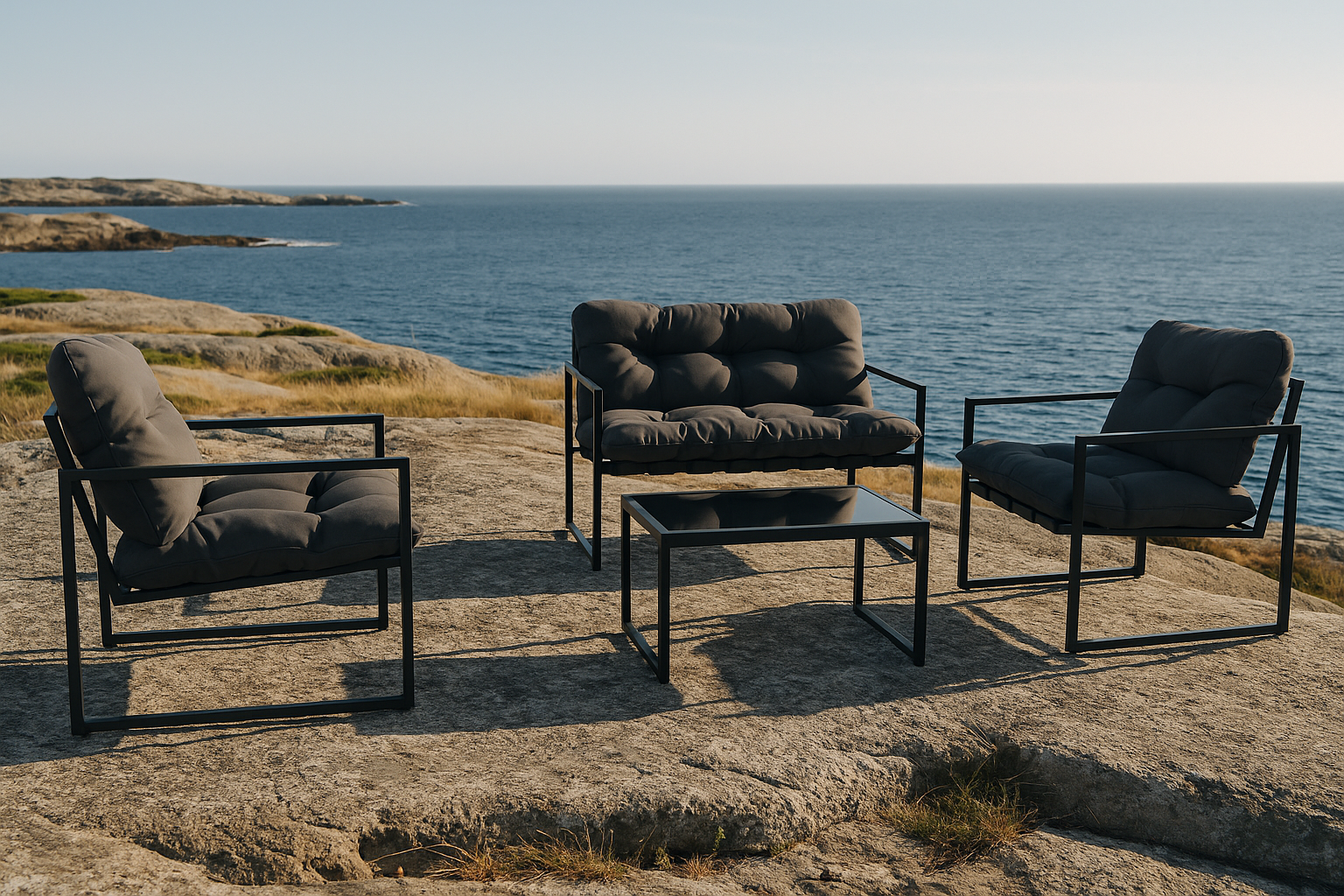 Solhult loungegrupp - Svart/grå Solhult loungegrupp - Svart/grå