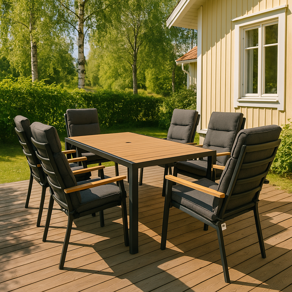 Essgruppe im Freien - �land | 160 cm Grau/Braun