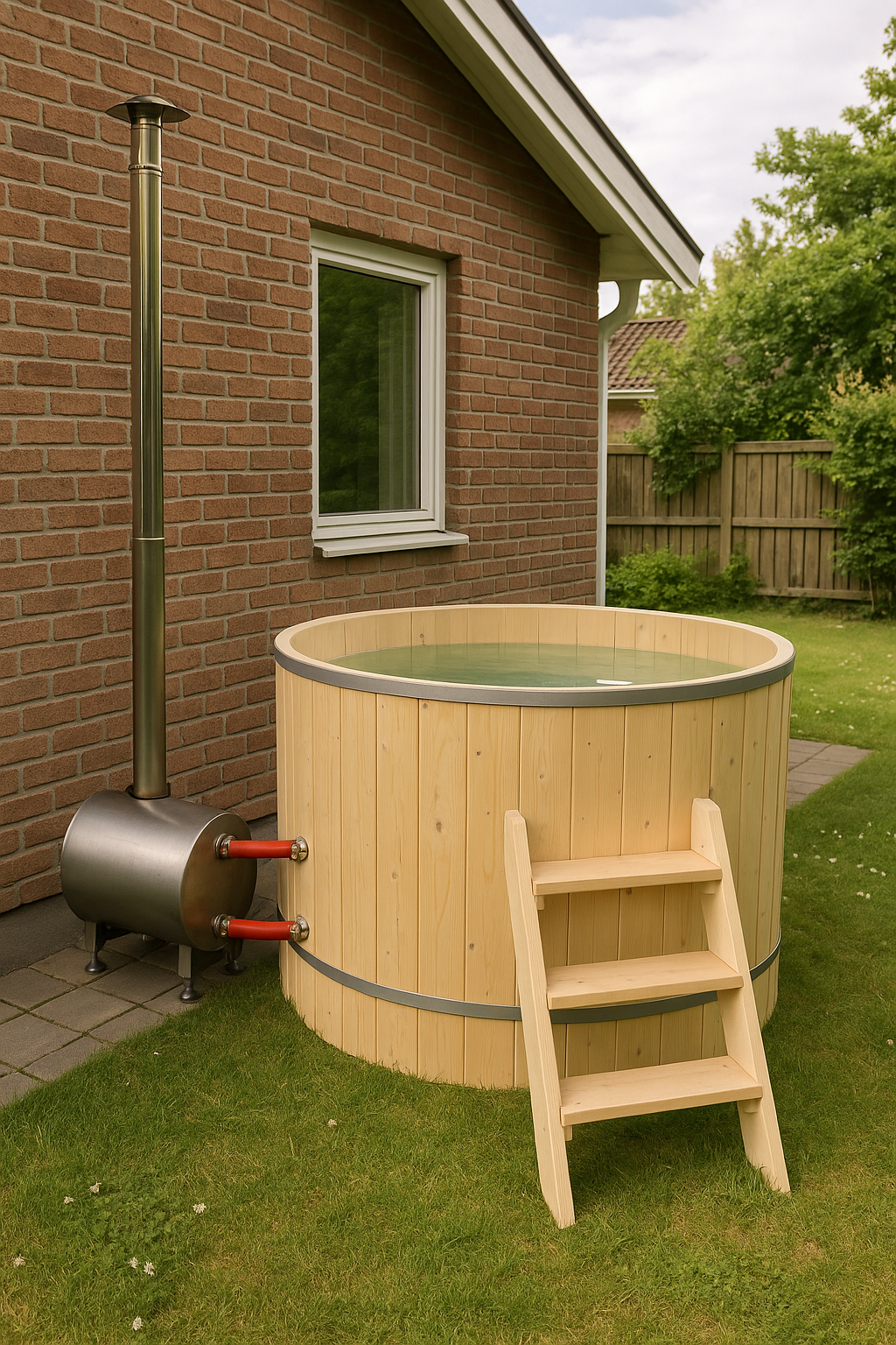 Badtunna för 4-6 personer med elduppvärmning - Ø180 cm Badtunna för 4-6 personer med elduppvärmning - Ø180 cm