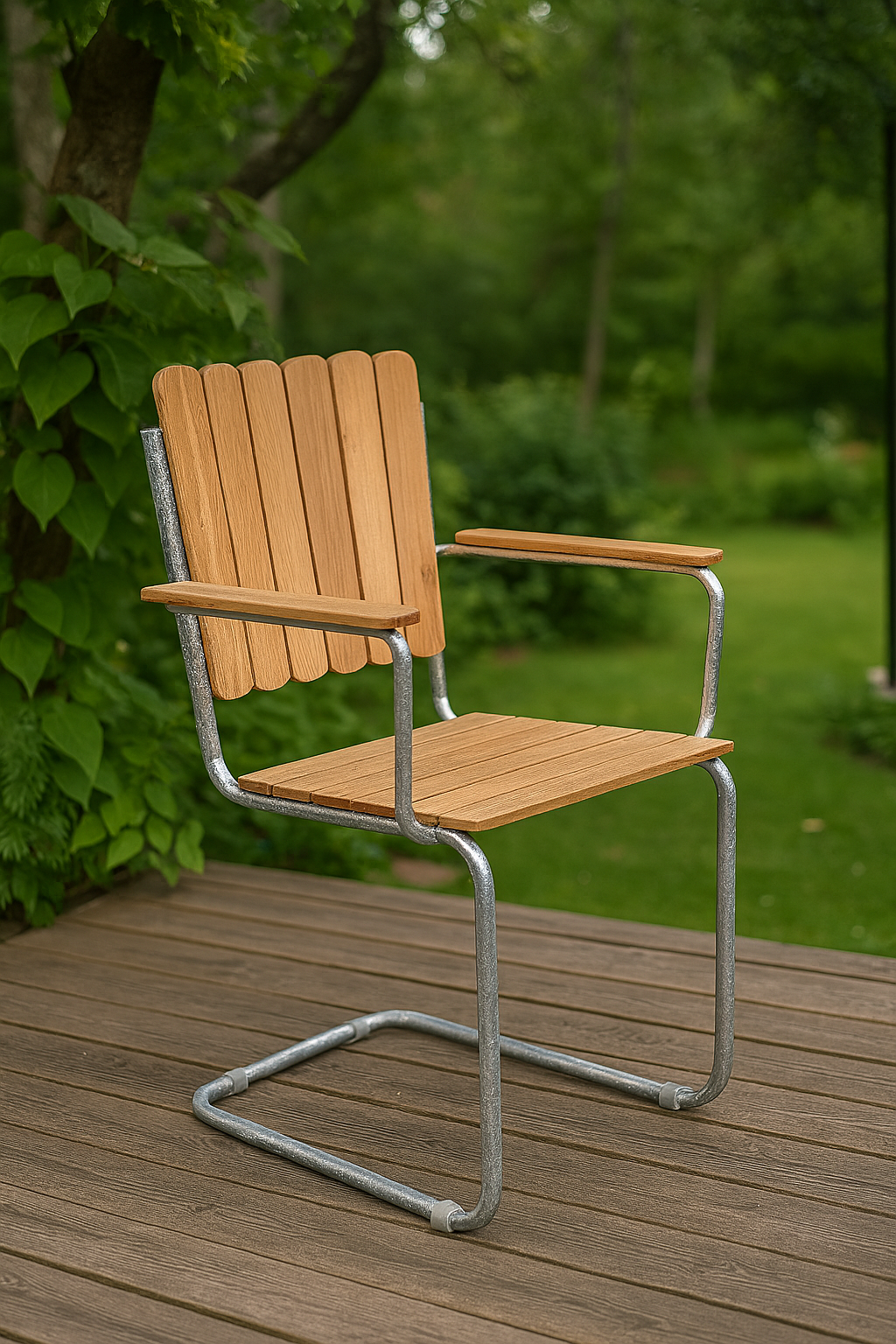 Utestol stapelbar karmstolar i teak med armstd - Mllan