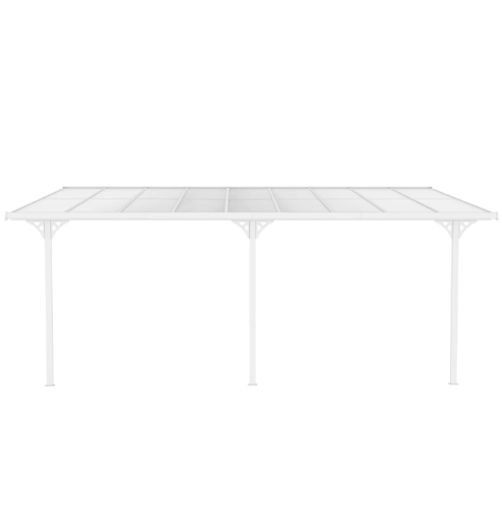 Altantak 5,6x2,5 m | Aluminiumram med UV-skyddad kanalplast | Vit