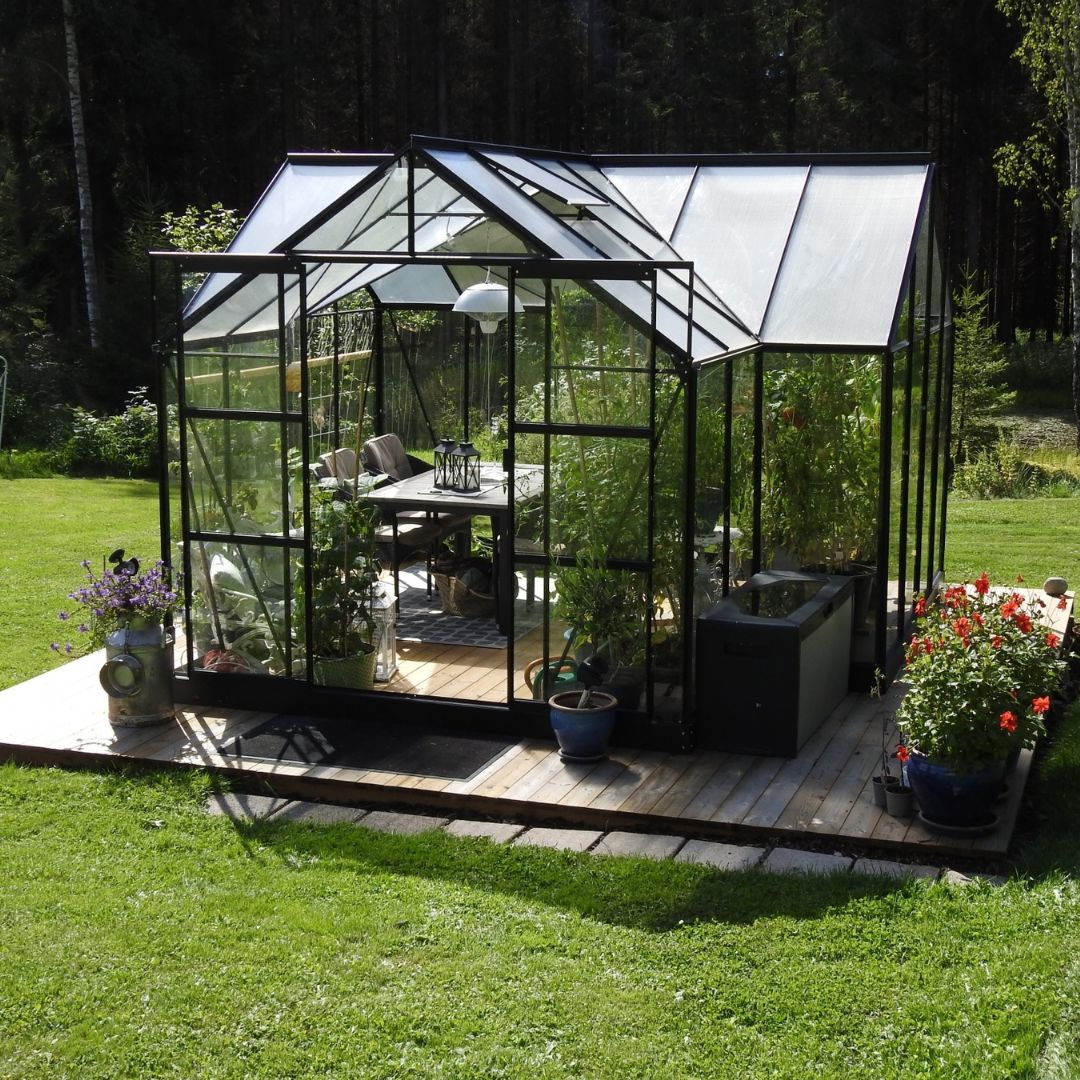 Drivhus Saturn med hærdet glas - 12,8 m² Drivhus Saturn med hærdet glas - 12,8 m²