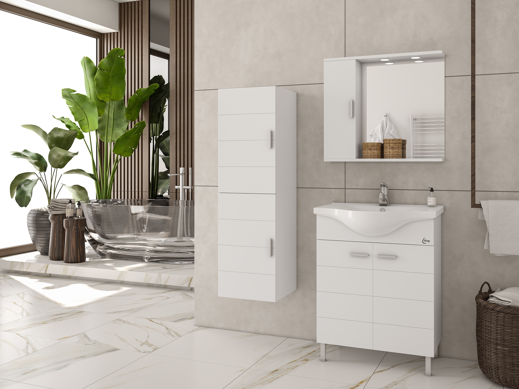 Badrumsmöbler Nyon Medium - Vit Badrumsmöbler Nyon Medium - Vit