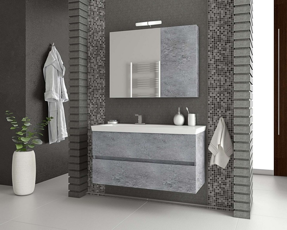 Badrumsm�bler Luxus 100 cm - Betong gr�