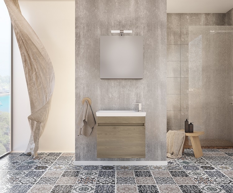 Badrumsm�bler Luxus 60 cm - Ljus tr�imitation