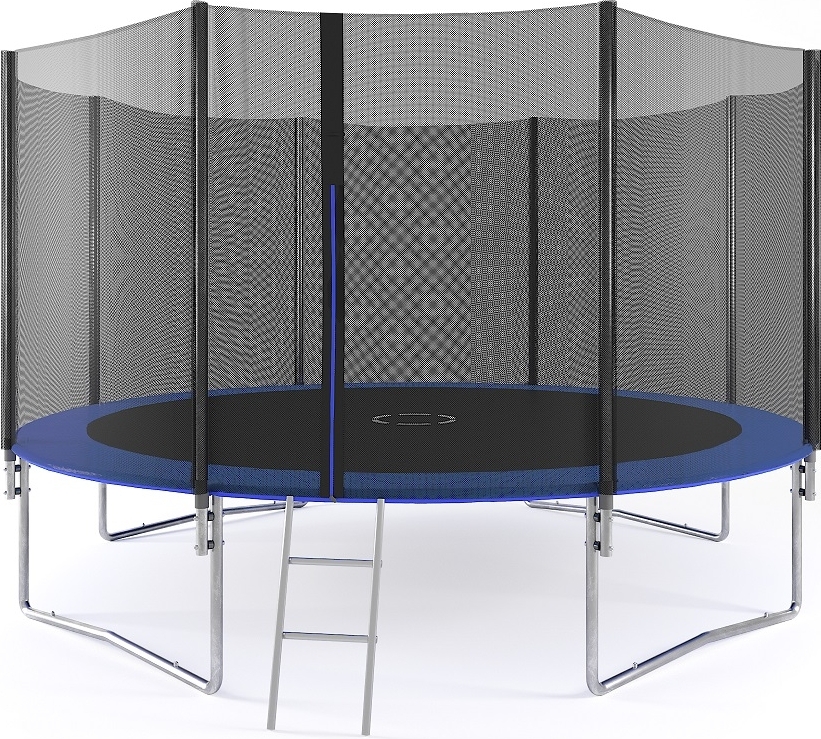 Studsmatta med skerhetsnt - Svart/bl + Utomhusspel