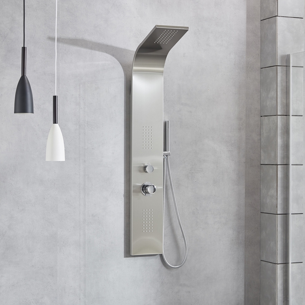 Duschpanel Fole- Borstat stål Duschpanel Fole- Borstat stål