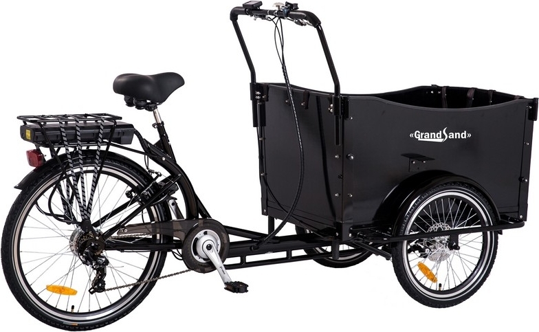 Eldriven Lådcykel med svart låda + Reflexsele Eldriven Lådcykel med svart låda + Reflexsele