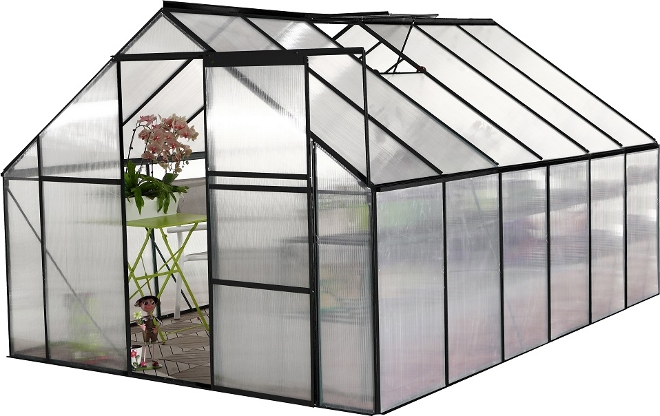Gewächshaus Walk-in - 9,3 m² - schwarz Gewächshaus Walk-in - 9,3 m² - schwarz