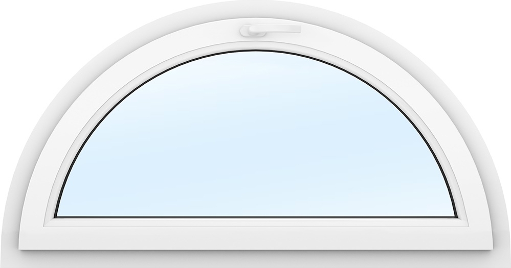PVC-fönster | Halvmåne Öppningsbart | 3-glas PVC-fönster | Halvmåne Öppningsbart | 3-glas