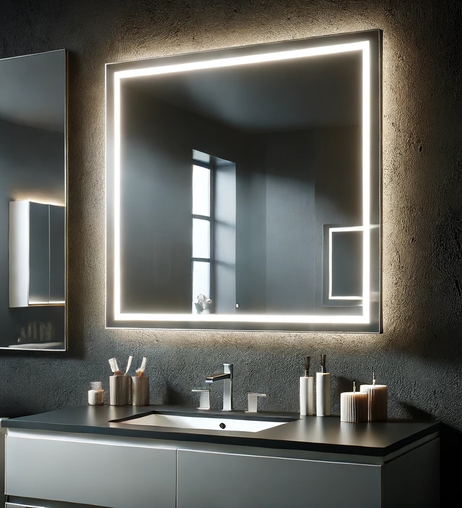 Badrumsspegel Halo med LED-Belysning - 55 cm Badrumsspegel Halo med LED-Belysning - 55 cm