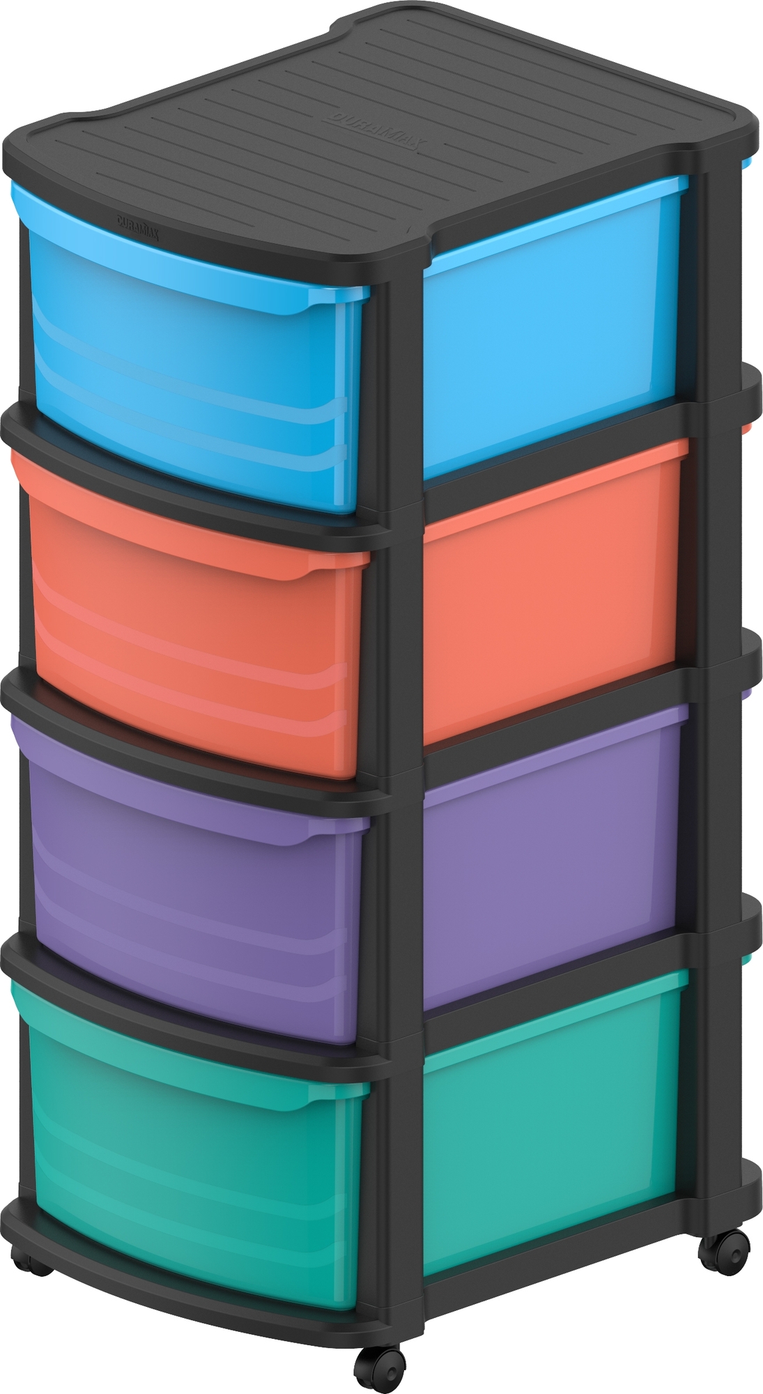 Förvaringshurts med hjul, 4 lådor Förvaringshurts med hjul, 4 lådor