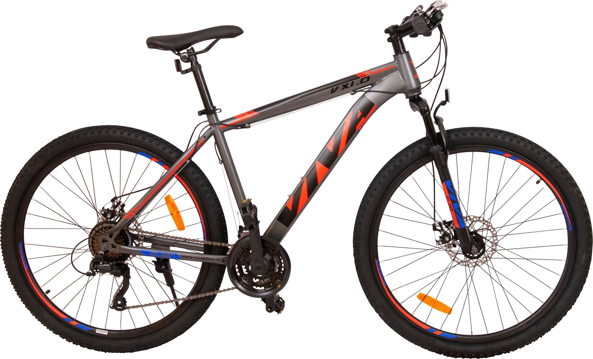 Mountainbike 26" Viva Stronger - Grau/Rot + Schlosskette Mountainbike 26" Viva Stronger - Grau/Rot + Schlosskette