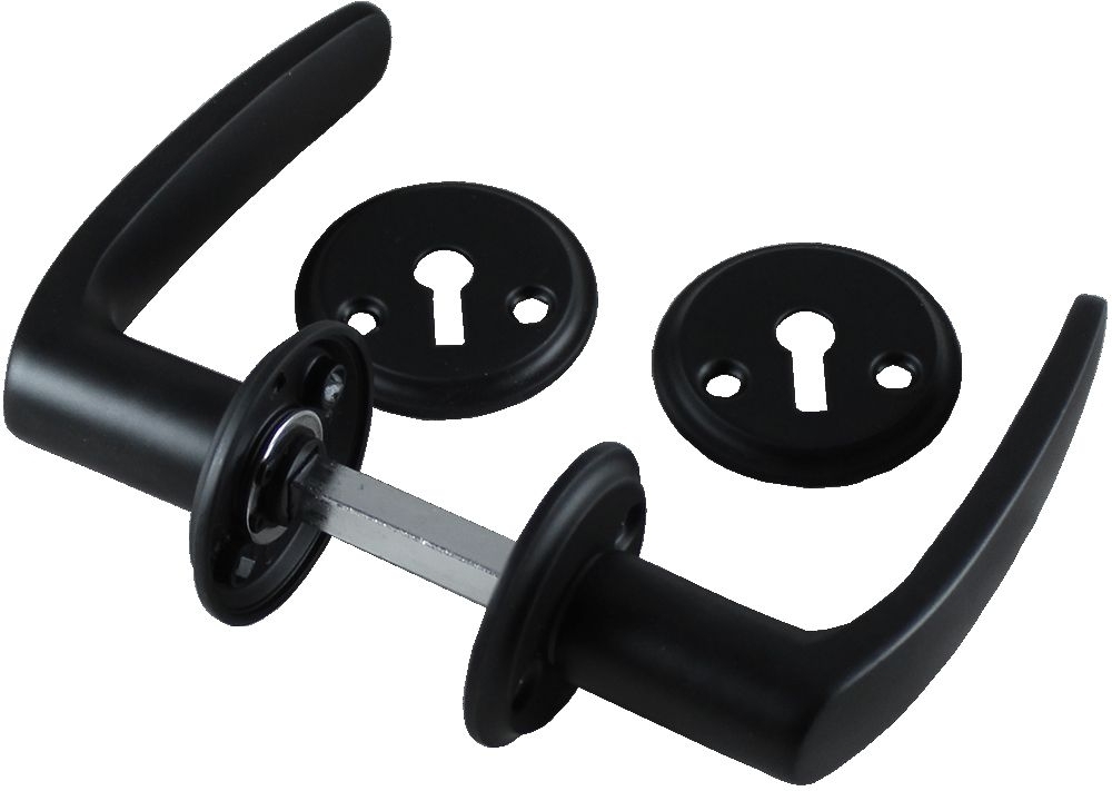 Dörrhandtag 001B inkl. nyckelskylt - Mattsvart Dörrhandtag 001B inkl. nyckelskylt - Mattsvart