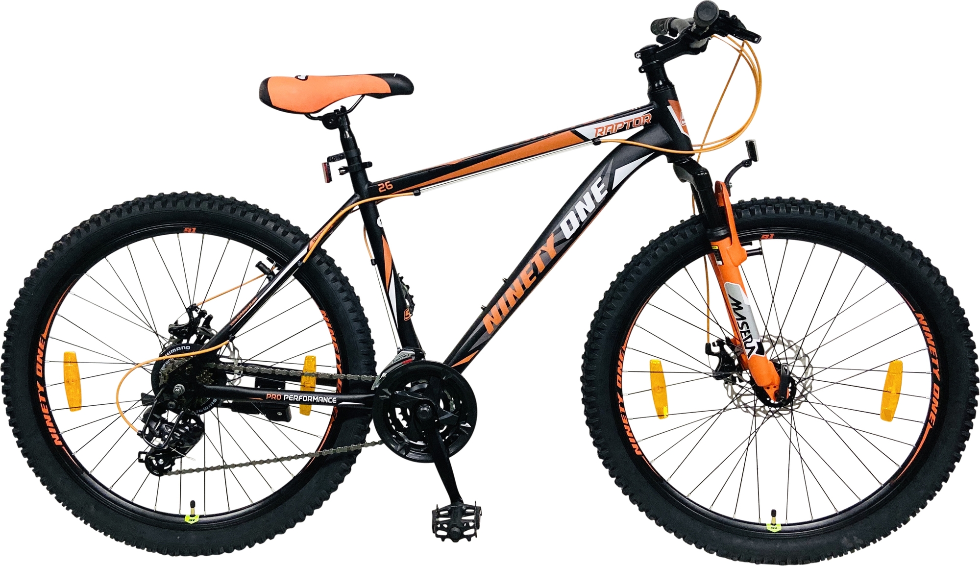 Mountainbike 26" Raptor Steel - Schwarz/Orange + Schlosskette Mountainbike 26" Raptor Steel - Schwarz/Orange + Schlosskette