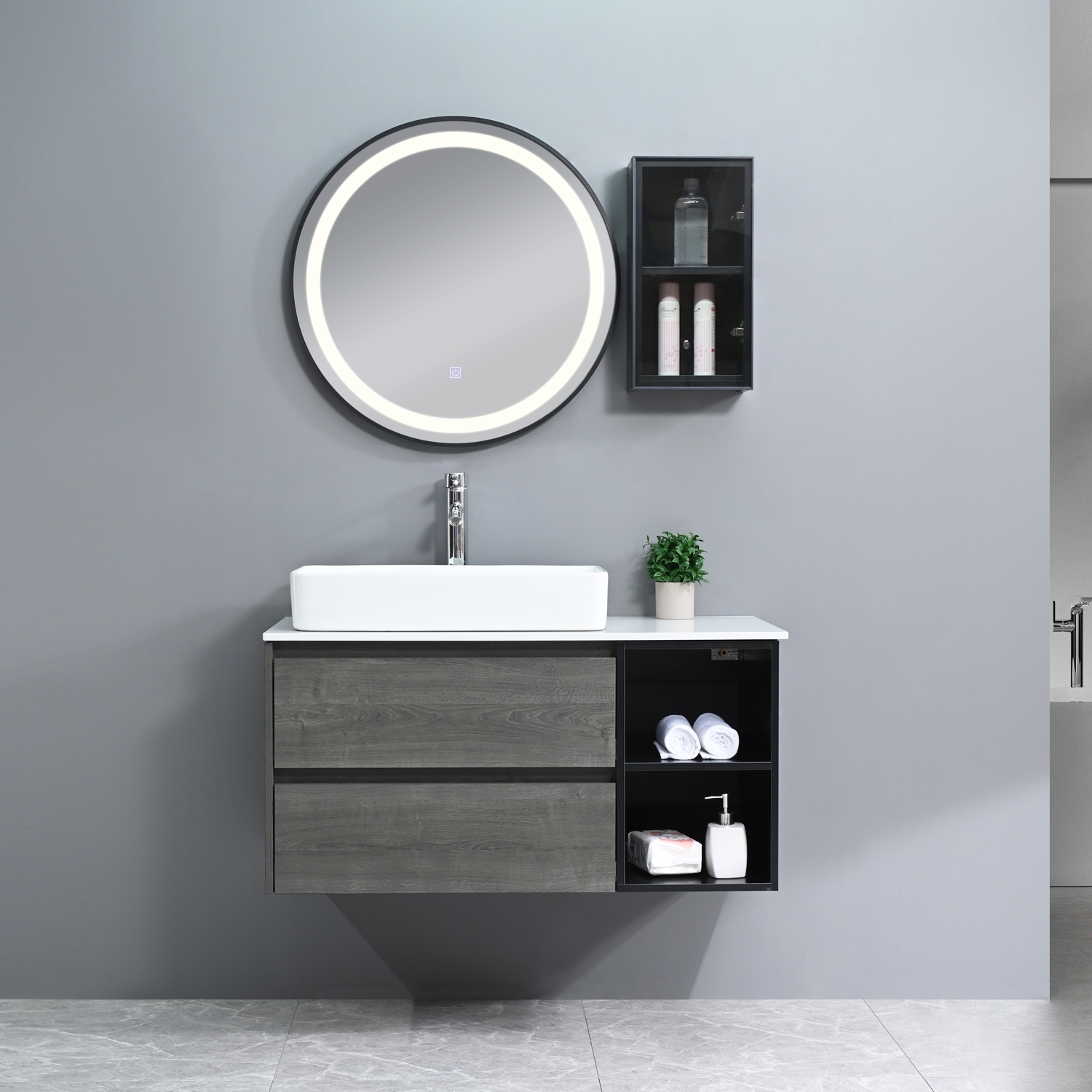 Badrumsmöbler Dove - Grå trä Badrumsmöbler Dove - Grå trä