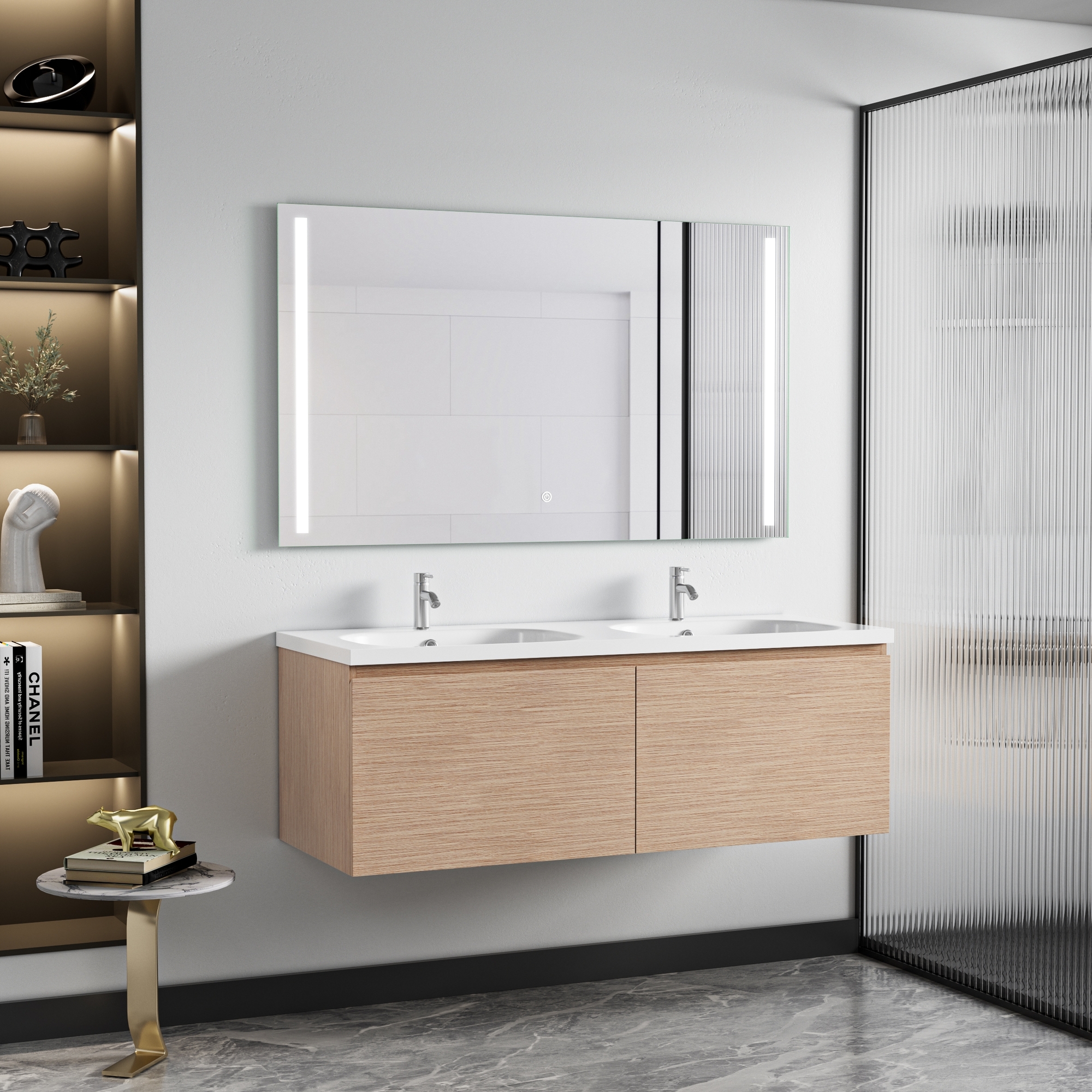 Badezimmermöbel Siena - Helle Holzimitation Badezimmermöbel Siena - Helle Holzimitation