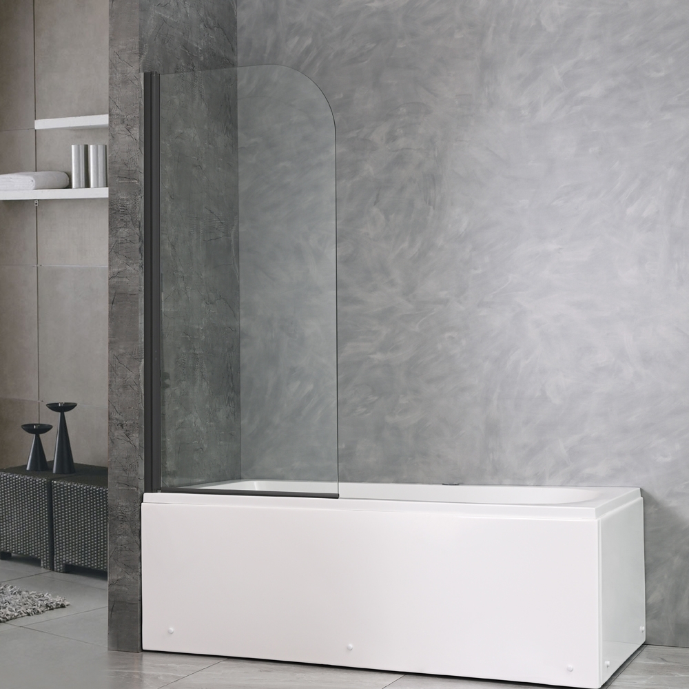 Badkarsvägg Novelle - Rundade hörn | svart Badkarsvägg Novelle - Rundade hörn | svart