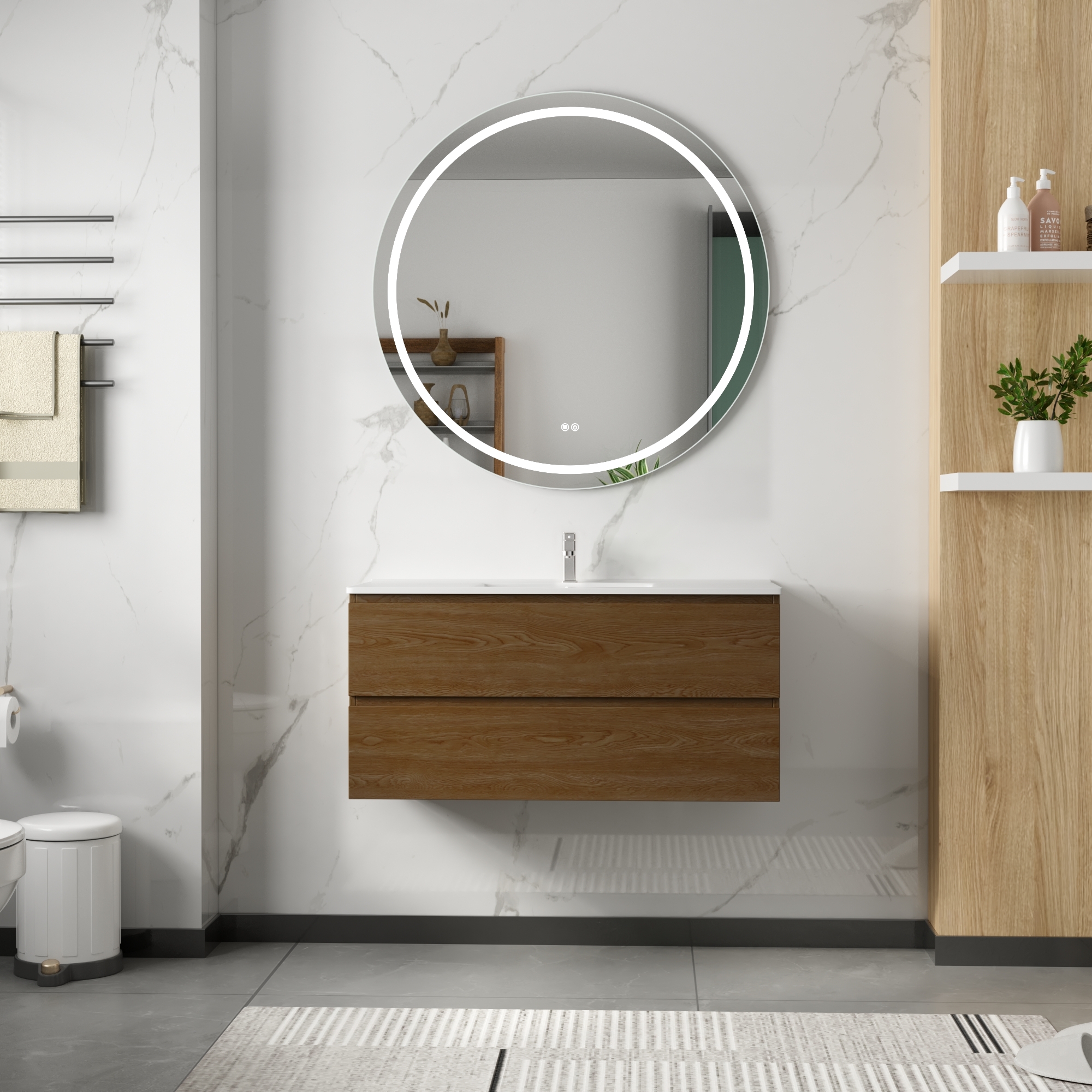 Badrumsmöbler Milan 100 cm - Valnöt Badrumsmöbler Milan 100 cm - Valnöt