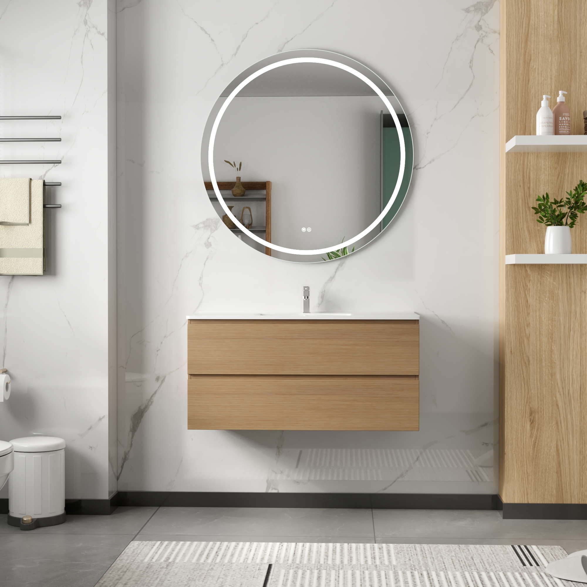 Badrumsöbler Milan 100 cm - Ljust trä Badrumsöbler Milan 100 cm - Ljust trä