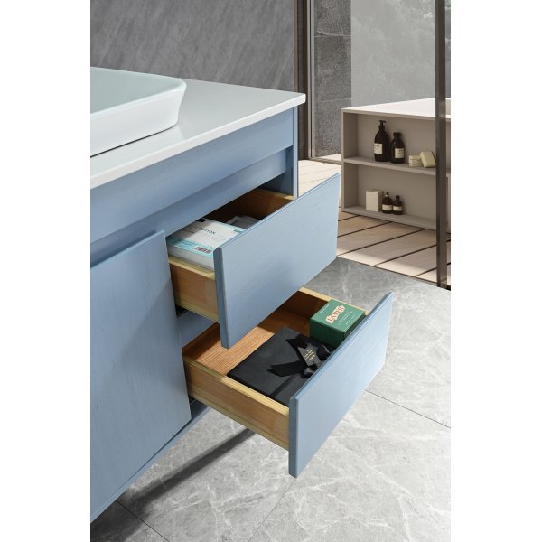 Kylpyhuonekalusteet Melina - Vaaleansininen + WC-paperin pidike Kylpyhuonekalusteet Melina - Vaaleansininen + WC-paperin pidike