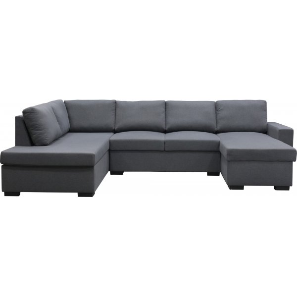 U-soffa Solna v�ndbar - 309 cm - m�rkgr�