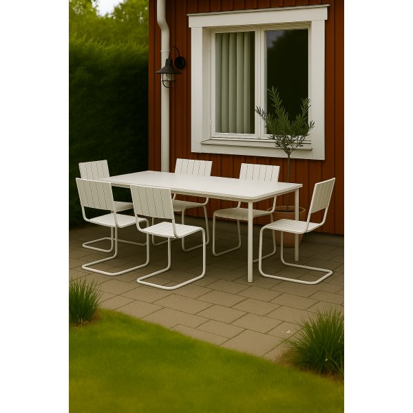 Esstischset Holmsund Tisch 120x80 cm mit 6 Sthlen - Wei