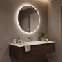 Rund badrumsspegel 60 cm med LED-belysning, dimmer, anti-fog och touch-styrning Rund badrumsspegel 60 cm med LED-belysning, dimmer, anti-fog och touch-styrning