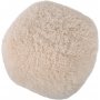 Fluffy sittpuff i beige h�rigt tyg