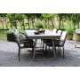 Matgrupp Salt gr teak: Bord 240 cm inklusive 6 st gra Lincoln karmstolar
