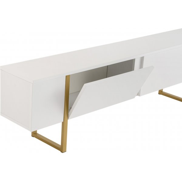 Serenity TV-b�nk 180 cm - Vit/guld