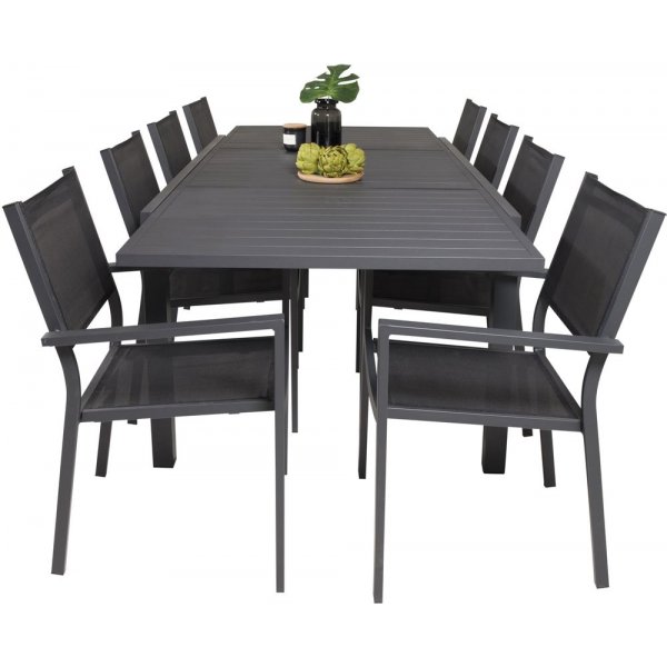 Holma Matgrupp (160x100) - Svart - 8 Stolar