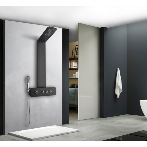 Duschpanel svart rostfritt st�l - Sylvana