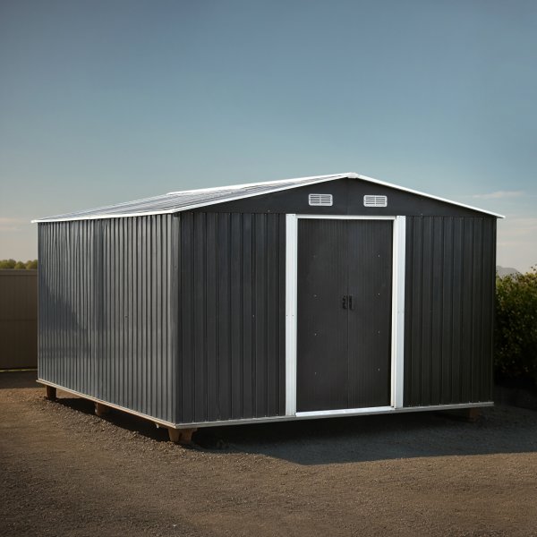 F�rr�d 12,5 m� galvaniserad st�lpl�t skjutd�rr byggsats utomhus