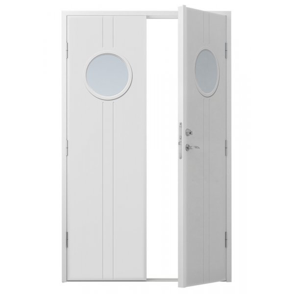 Dobbelt hoveddør Oknö med klart glas + Trykt pakke Dobbelt hoveddør Oknö med klart glas + Trykt pakke