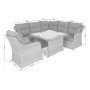 Hjrnesofa Bergamo med lnestol & bord - Beige/beige meleret