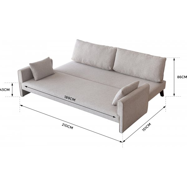 Bäddsoffa 210 cm beige - Bella Bäddsoffa 210 cm beige - Bella