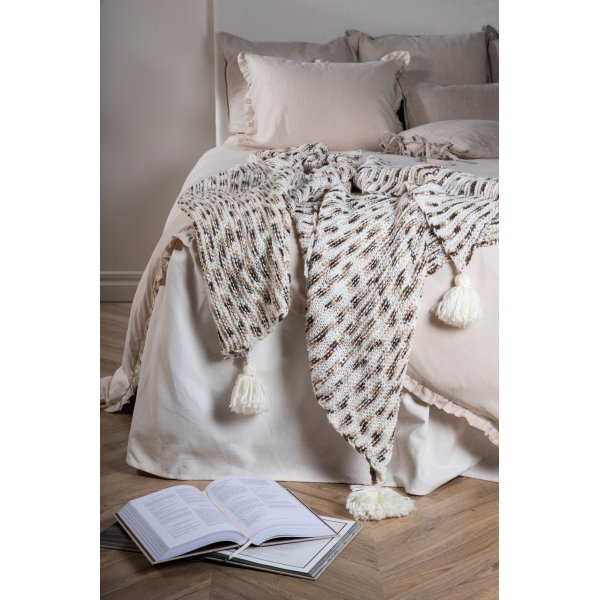 Mickel pl�d 130x170 cm - Brun/vit