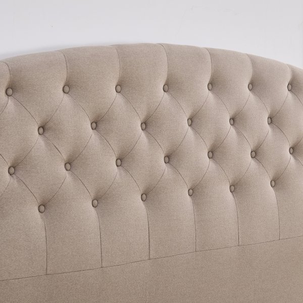 Sänggavel 180 cm bred rundad design - Beige Sänggavel 180 cm bred rundad design - Beige
